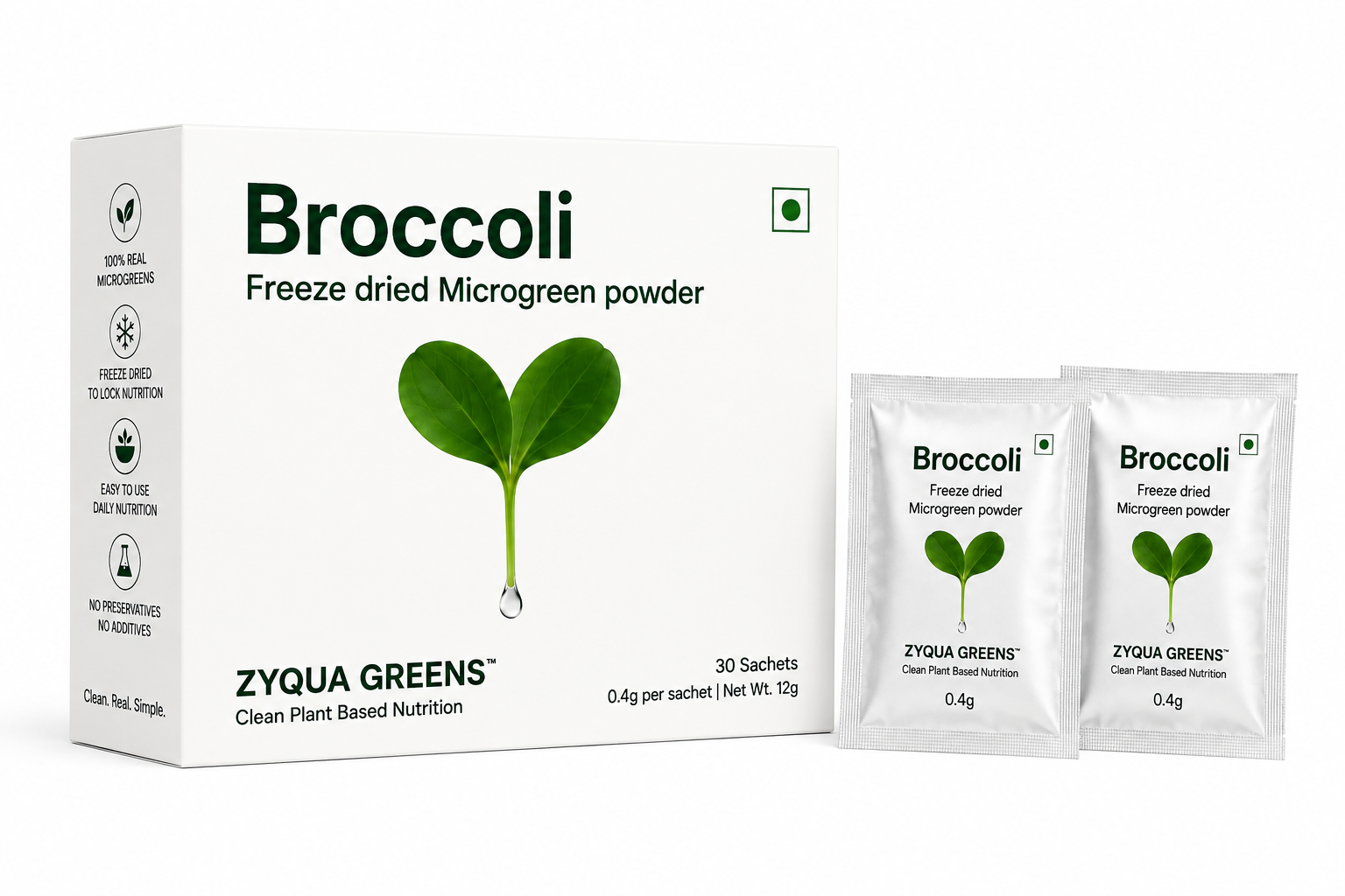 Freeze-dried microgreens powder format